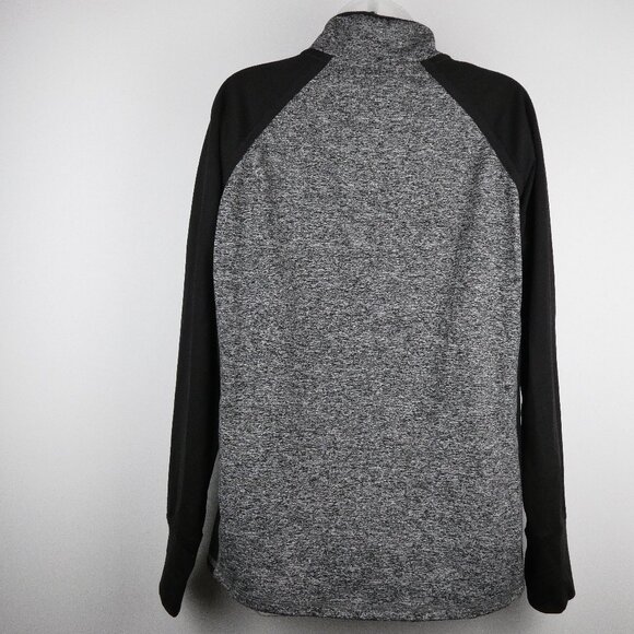 Washington Huskies Jacket Womens Large Gray Quarter Zip Black Sleeve Pullover UW - Picture 10 of 16